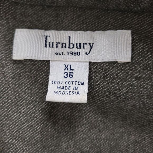 Turnbury Green Mens SIZE XL Textured Long Sleeve Button Down Casual Dress Shirt - Picture 4 of 7